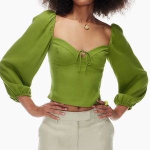 Aritzia Novella Blouse - Succulent Green